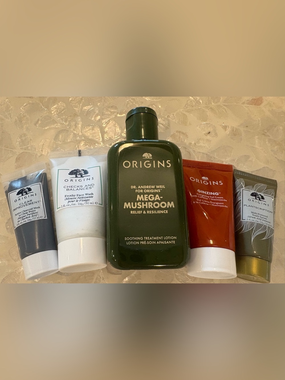 Origins Best Sellers Travel Kit Canvas Cosmetic Bag with Skincare Minis
